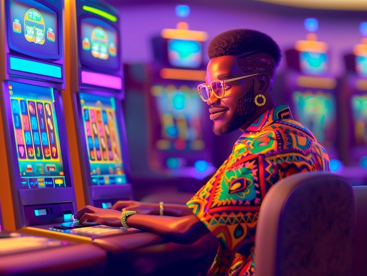 Festive casino-style entertainment guide in a calm grey layout